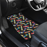 Skate Board Pattern Print Design 02 Front and Back Car Mats