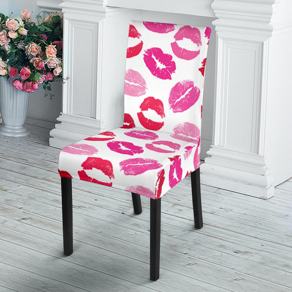 Lips Pattern Print Design 05 Dining Chair Slipcover