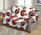 American Football Ball Red Helmet Pattern Loveseat Couch Cover Protector