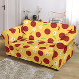 Pizza Salami Mushroom Texture Pattern Loveseat Couch Slipcover