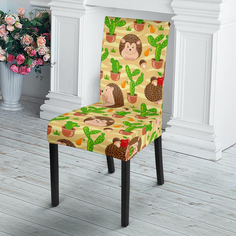 Hedgehog Pattern Print Design 02 Dining Chair Slipcover