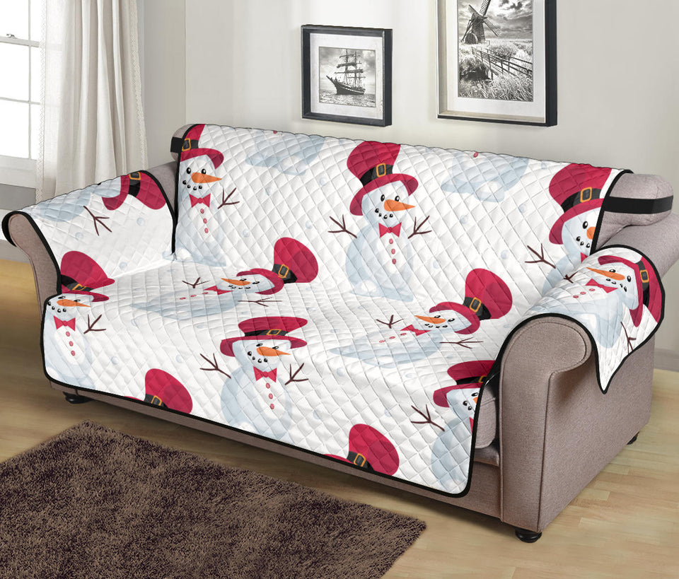 Cute Snowman Pattern Sofa Cover Protector