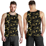 Gold Japanese Theme Pattern Men Tank Top