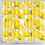 Lemon Pattern Background Shower Curtain Fulfilled In US