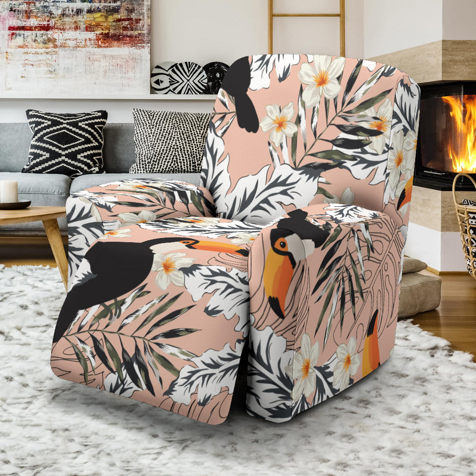 Toucan Theme Pattern Recliner Chair Slipcover