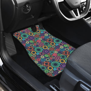 Gear Pattern Print Design 02 Front Car Mats