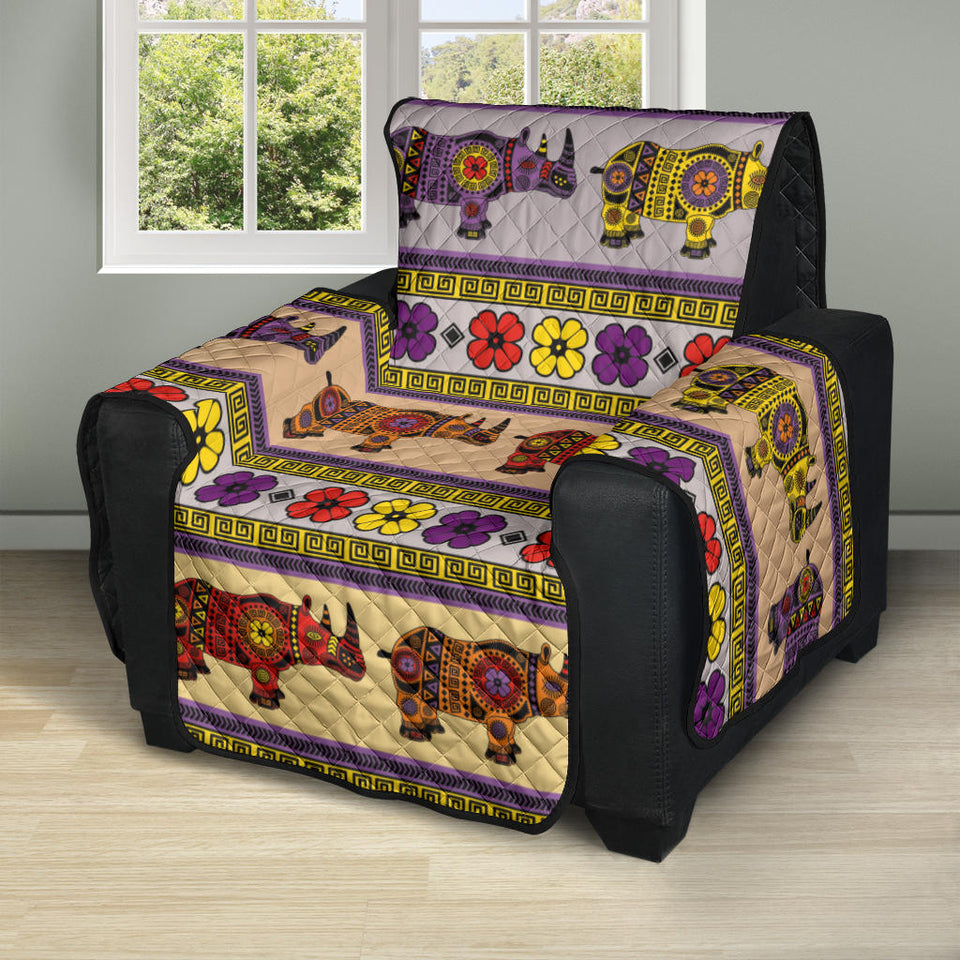 Rhino African Afro Dashiki Adinkra Kente Pattern Recliner Cover Protector