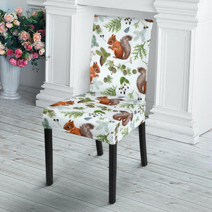 Squirrel Pattern Print Design 02 Dining Chair Slipcover