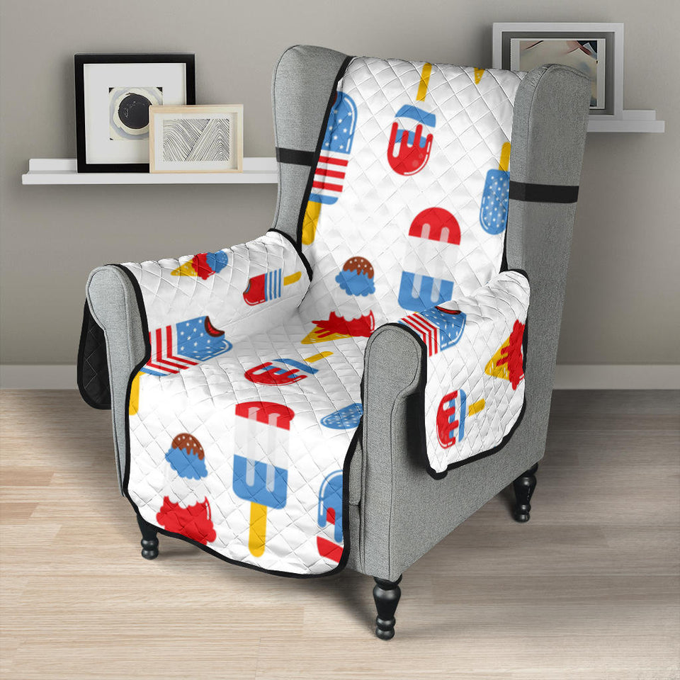 Ice Cream USA Theme Pattern Chair Cover Protector