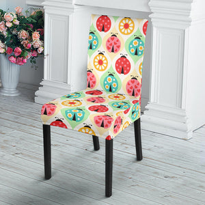 Ladybug Pattern Print Design 02 Dining Chair Slipcover