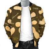 Peanut Pattern Green Background Men Bomber Jacket