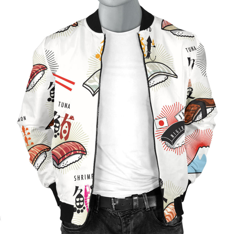 Sushi Japanese Pattern Men Bomber Jacket