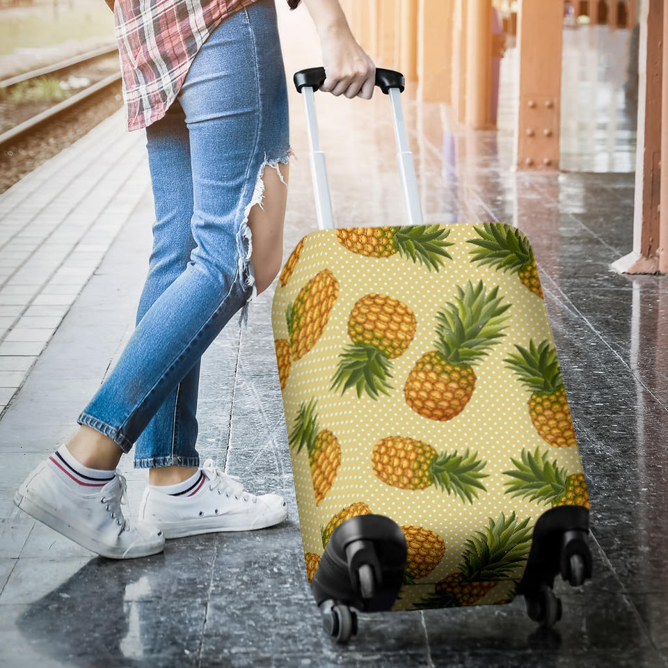 Pineapple Pattern Pokka Dot Background Luggage Covers