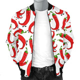 Red Chili Pattern Men Bomber Jacket