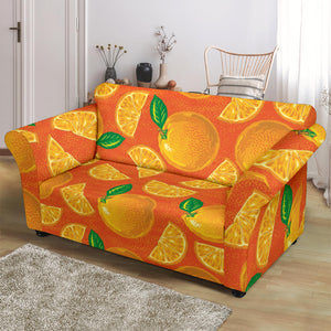 Orange Pattern background Loveseat Couch Slipcover