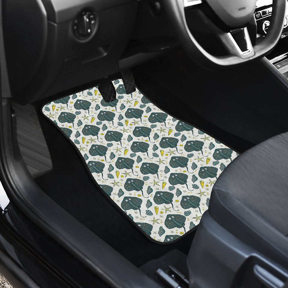 Stingray Pattern Print Design 03 Front Car Mats