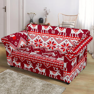 Snowman Sweater Printed Pattern Loveseat Couch Slipcover