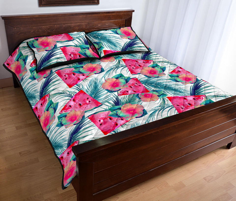 Watermelon Flower Pattern Quilt Bed Set