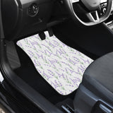 Eiffel Tower Lavender Pattern Print Design 01 Front and Back Car Mats