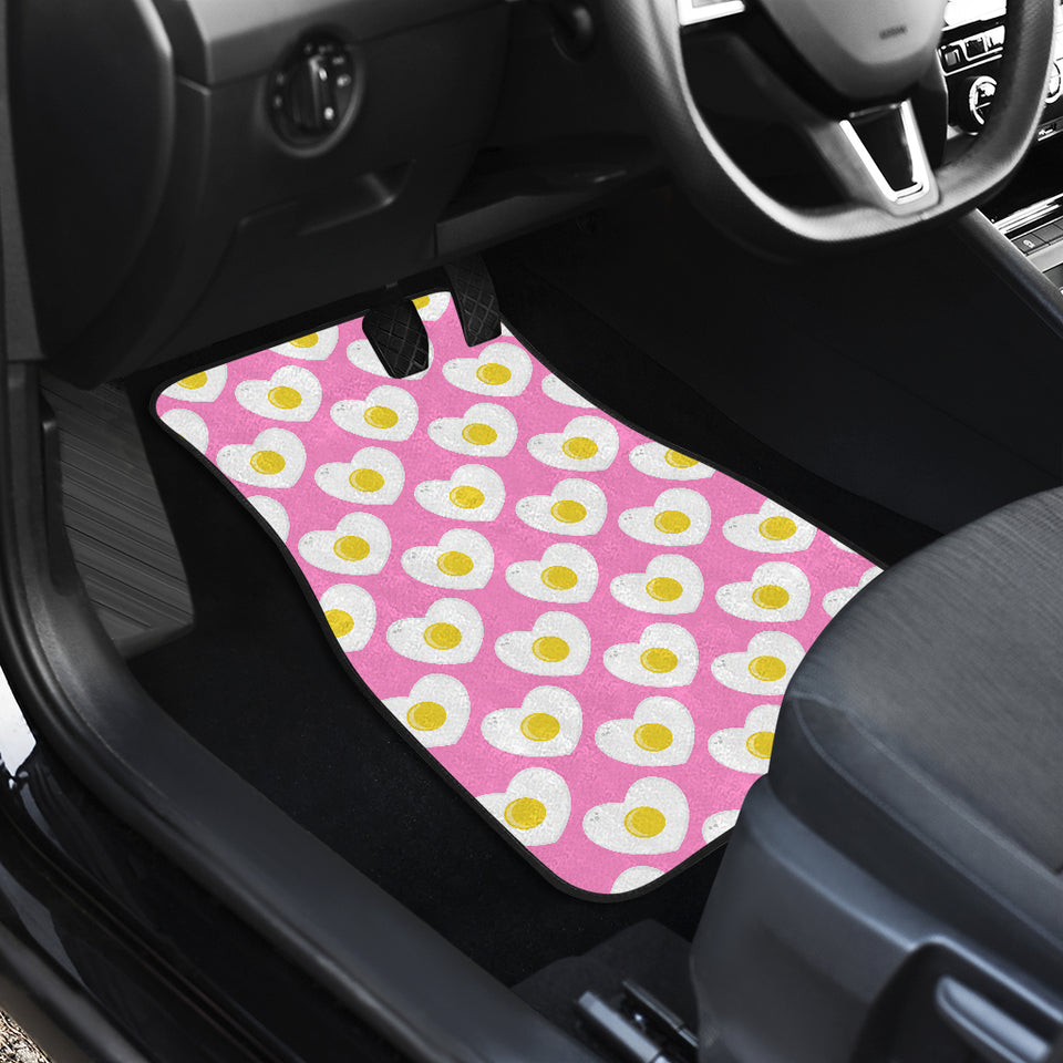 Fried Eggs Pattern Print Design 02 Front and Back Car Mats