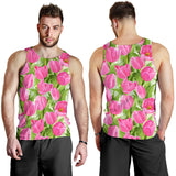 Pink Tulip Pattern Men Tank Top