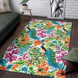 Colorful Peacock Pattern Area Rug