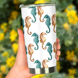 Seahorse Pattern Background Tumbler