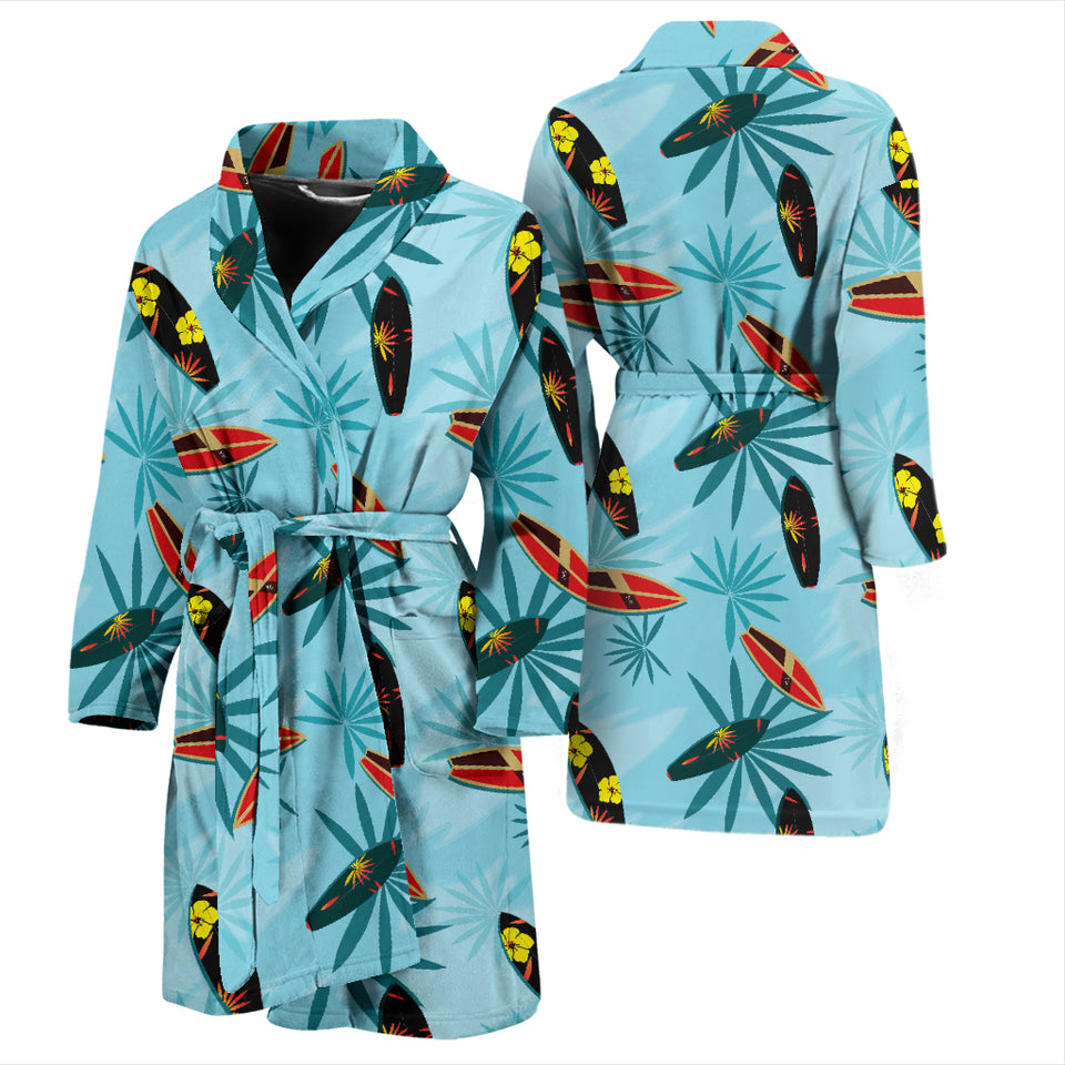 Surfboard Pattern Print Design 03 Men Bathrobe