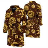 Hand Drawn Sun Pattern Men Bathrobe