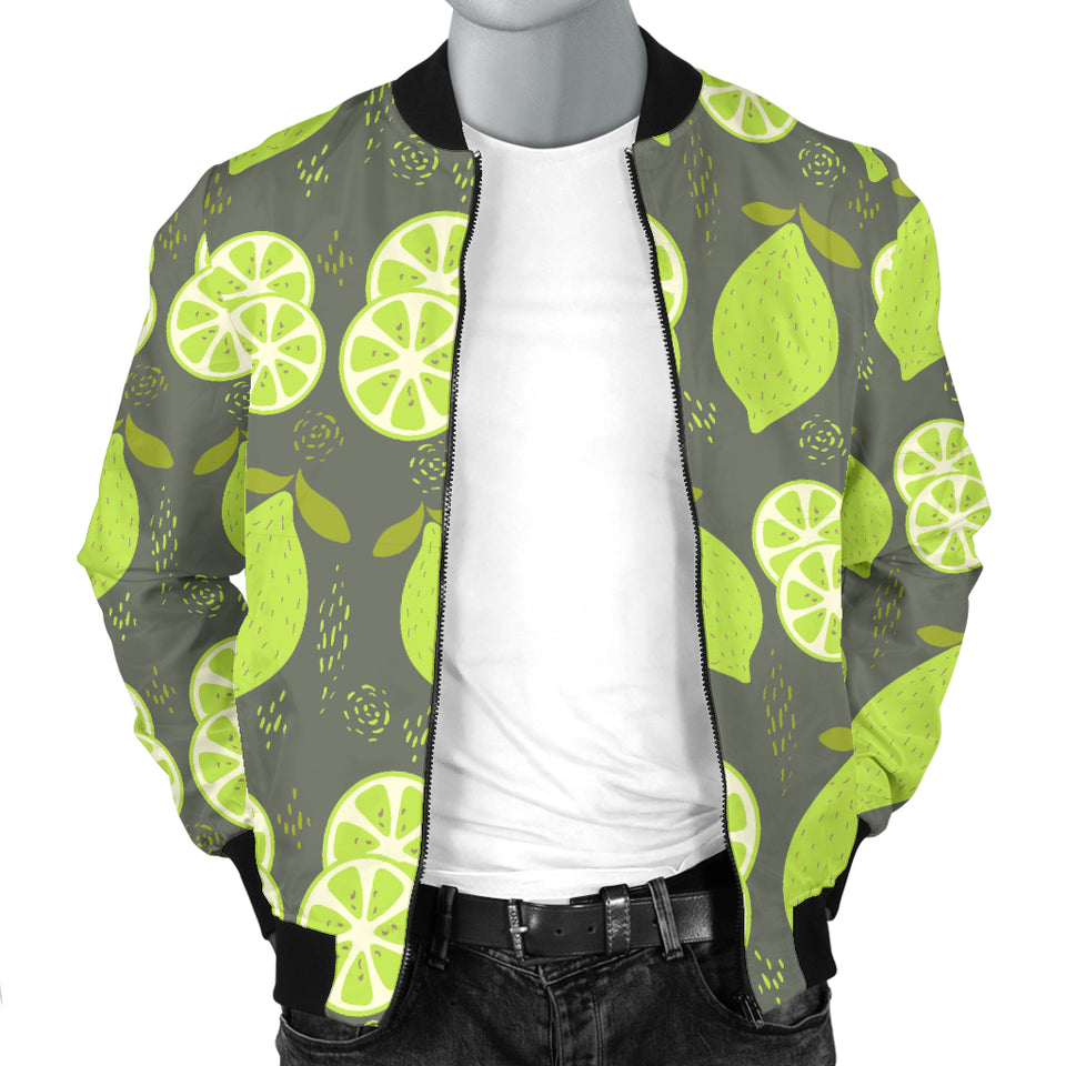 Lime Pattern Theme Men Bomber Jacket