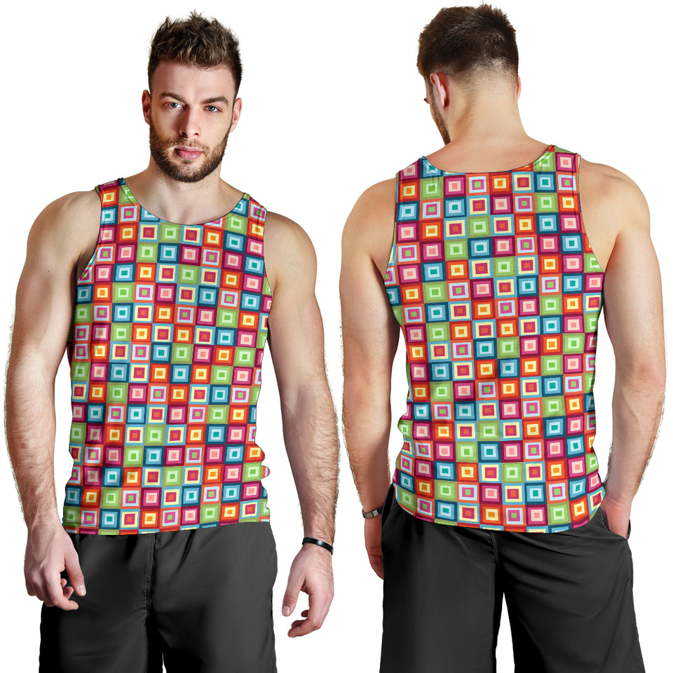 Rainbow Rectancular Pattern Men Tank Top