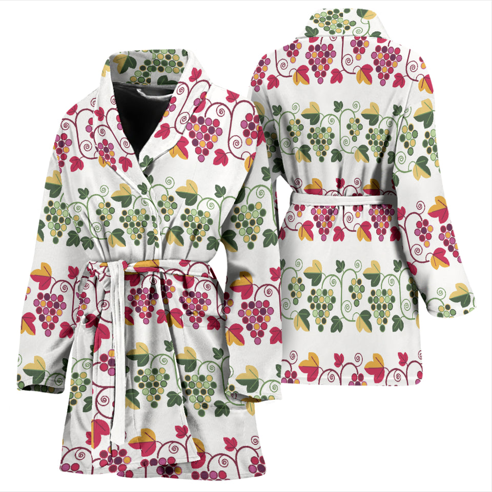 Grape Grahpic Decorative Pattern Women Bathrobe