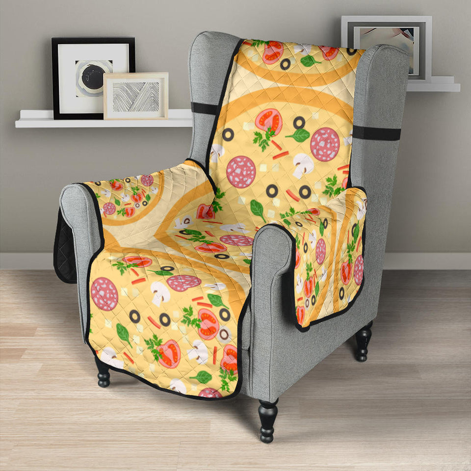 Pizza Theme Pattern Chair Cover Protector