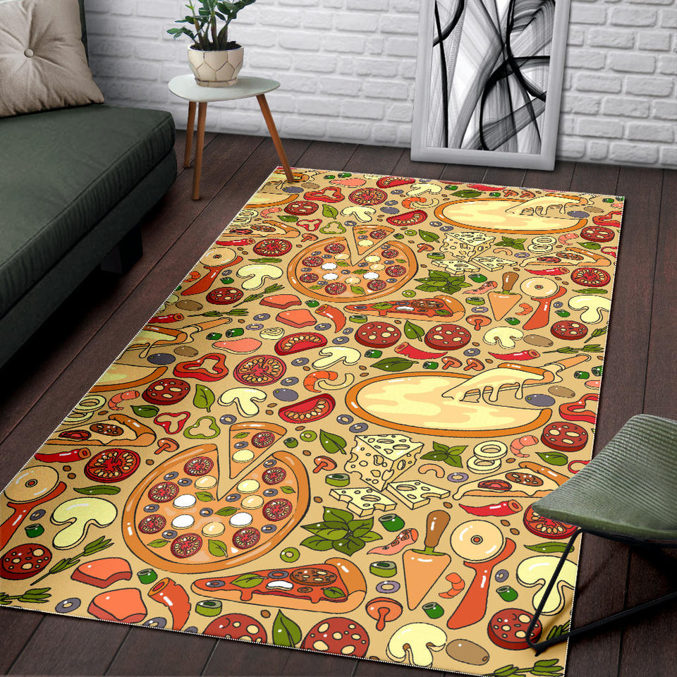 Pizza Pattern Background Area Rug