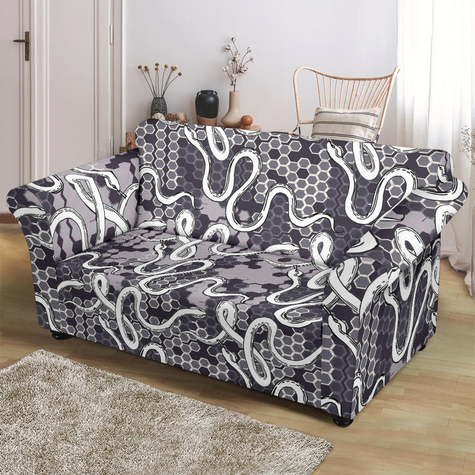 Snake Gray Pattern Loveseat Couch Slipcover