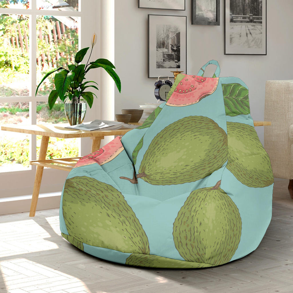 Guava Pattern Green Background Bean Bag Cover