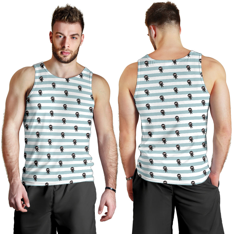 Ninja Pattern Stripe Background Men Tank Top