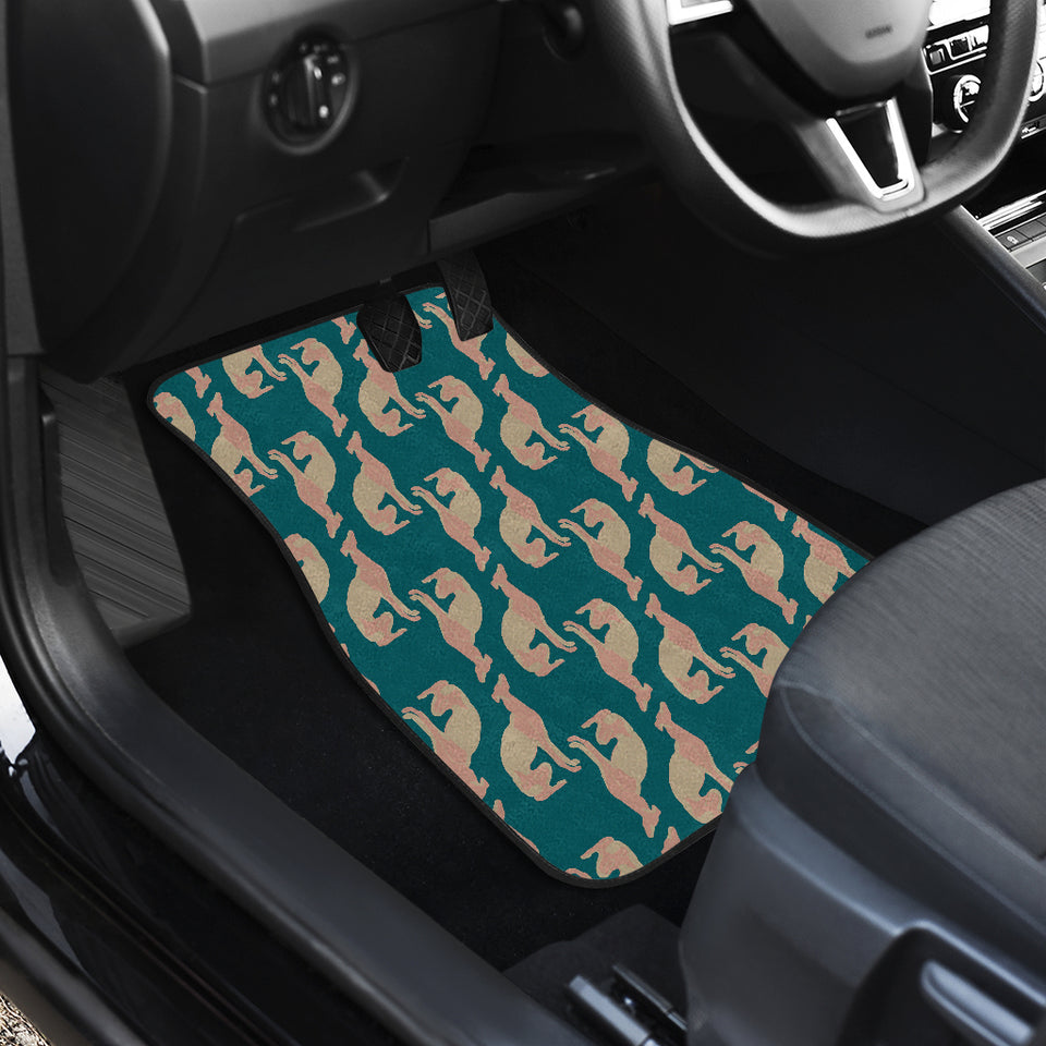 Greyhound Pattern Print Design 05 Front and Back Car Mats