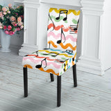 Music Notes Pattern Print Design 01 Dining Chair Slipcover
