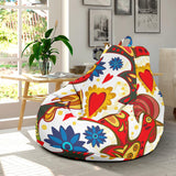 Colorful Rooster Chicken Guitar Pattern Bean Bag Cover