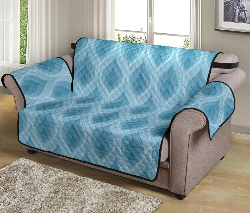 Blue Flame Fire Pattern Loveseat Couch Cover Protector