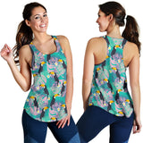 Toucan Pattern Background Women Racerback Tank Top