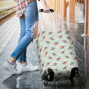 Dachshund Skating Pattern Luggage Covers