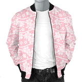 Sakura Pink Pattern Men Bomber Jacket