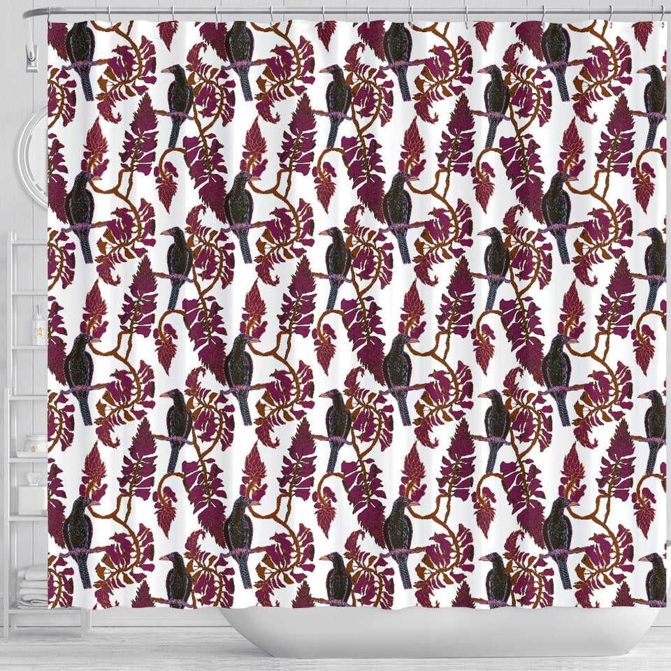 Crow Tree Leaves Pattern Shower Curtain Fulfilled In US