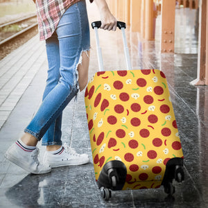 Pizza Salami Mushroom Texture Pattern Luggage Covers