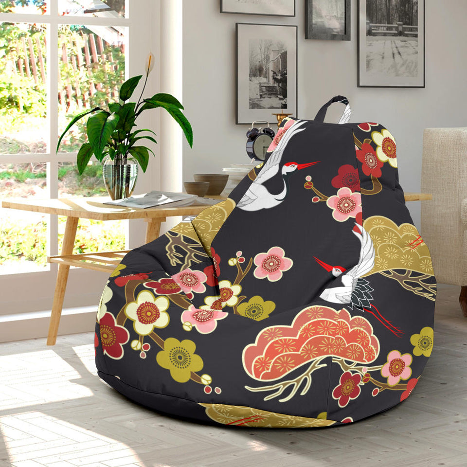 Japanese Crane Pattern Bean Bag Cover