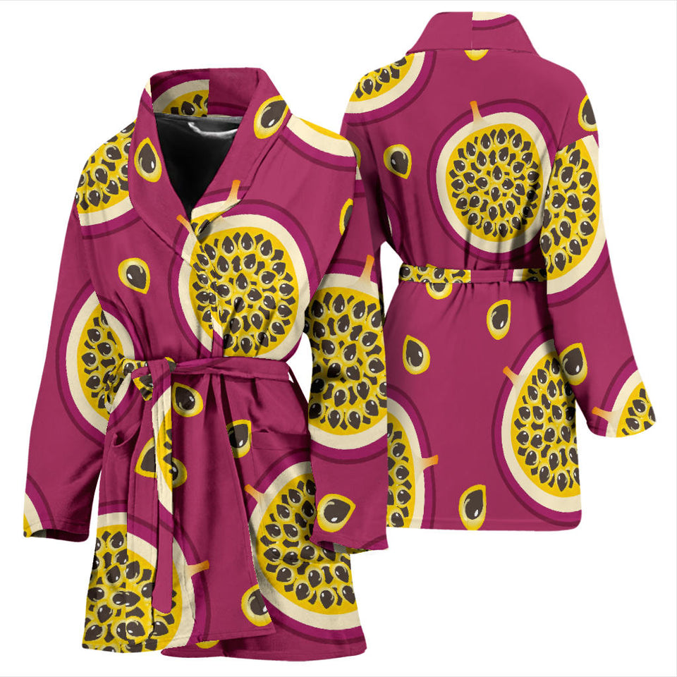 Sliced Passion Fruit Pattern Women Bathrobe