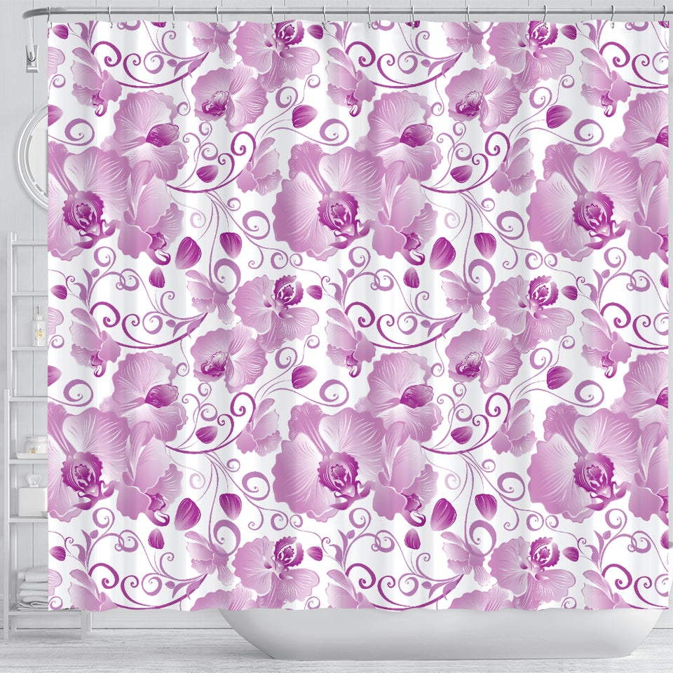 Orchid Pattern Shower Curtain Fulfilled In US