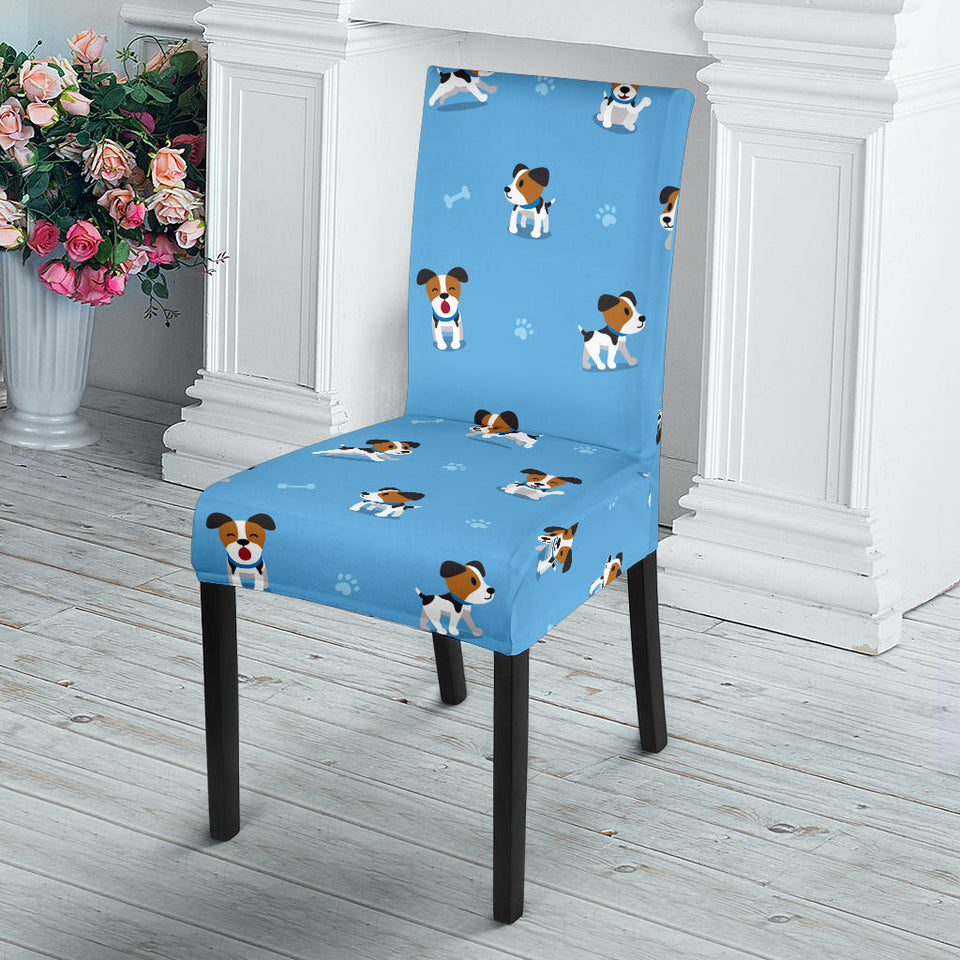 Jack Russel Pattern Print Design 04 Dining Chair Slipcover